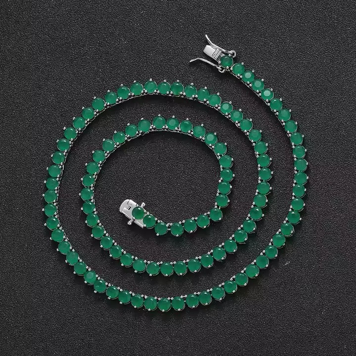 Tennis Necklace Green