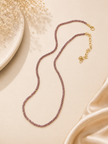 Cappuccino CZ Beaded Necklace 2mm