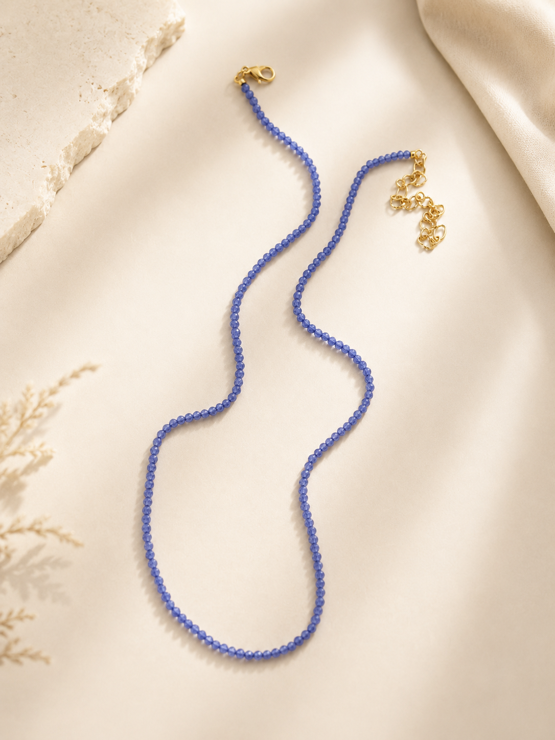 Sapphire Blue CZ Necklace 2mm | Blue Zirconia Necklace