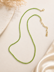 Vibrant Green CZ Beaded Necklace – 2mm