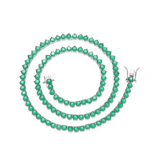 Tennis Necklace Green