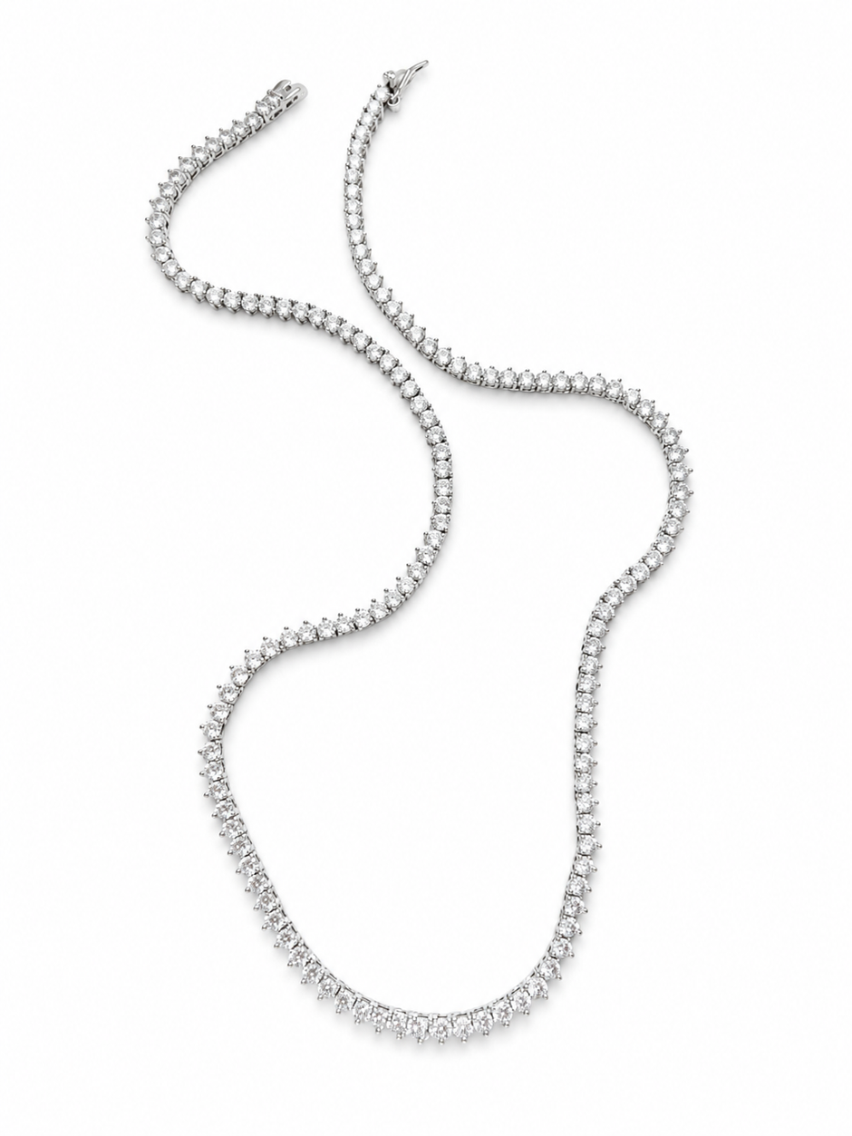 Classic Crystal 3-Prong Tennis Necklace