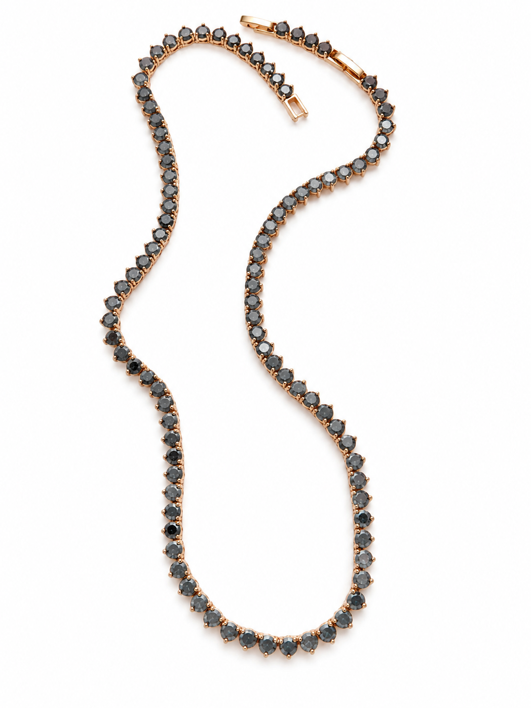 Lunar Black Tennis Necklace 4mm | Adjustable 16–18”