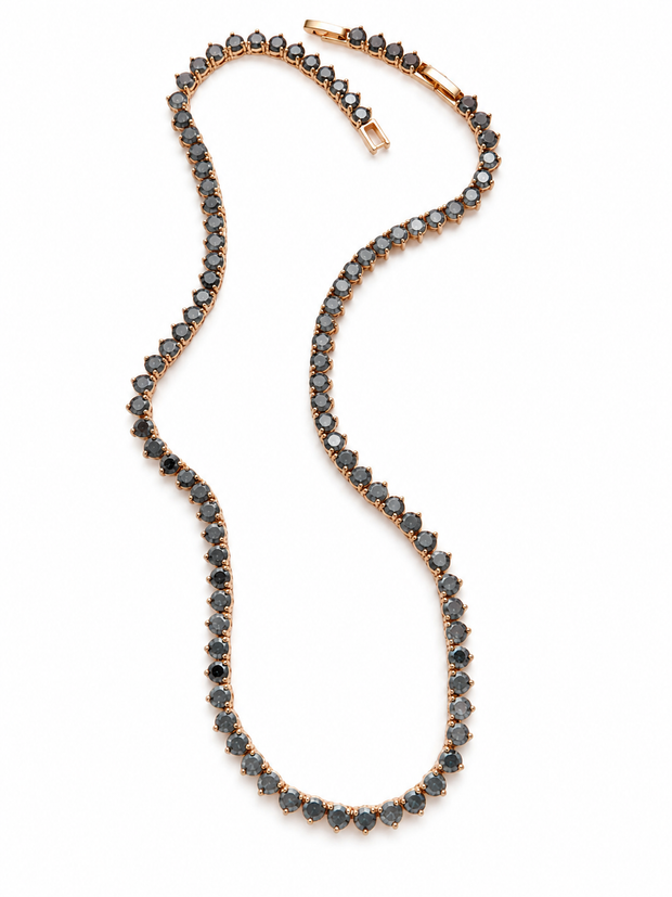 Lunar Black Tennis Necklace 4mm | Adjustable 16–18”