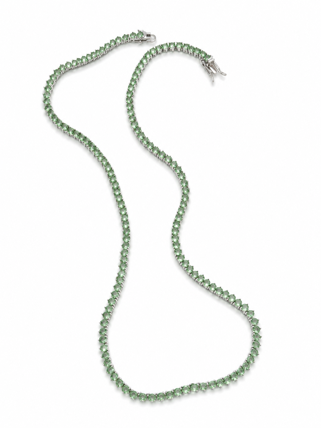 Tourmaline 3-Prong Tennis Necklace