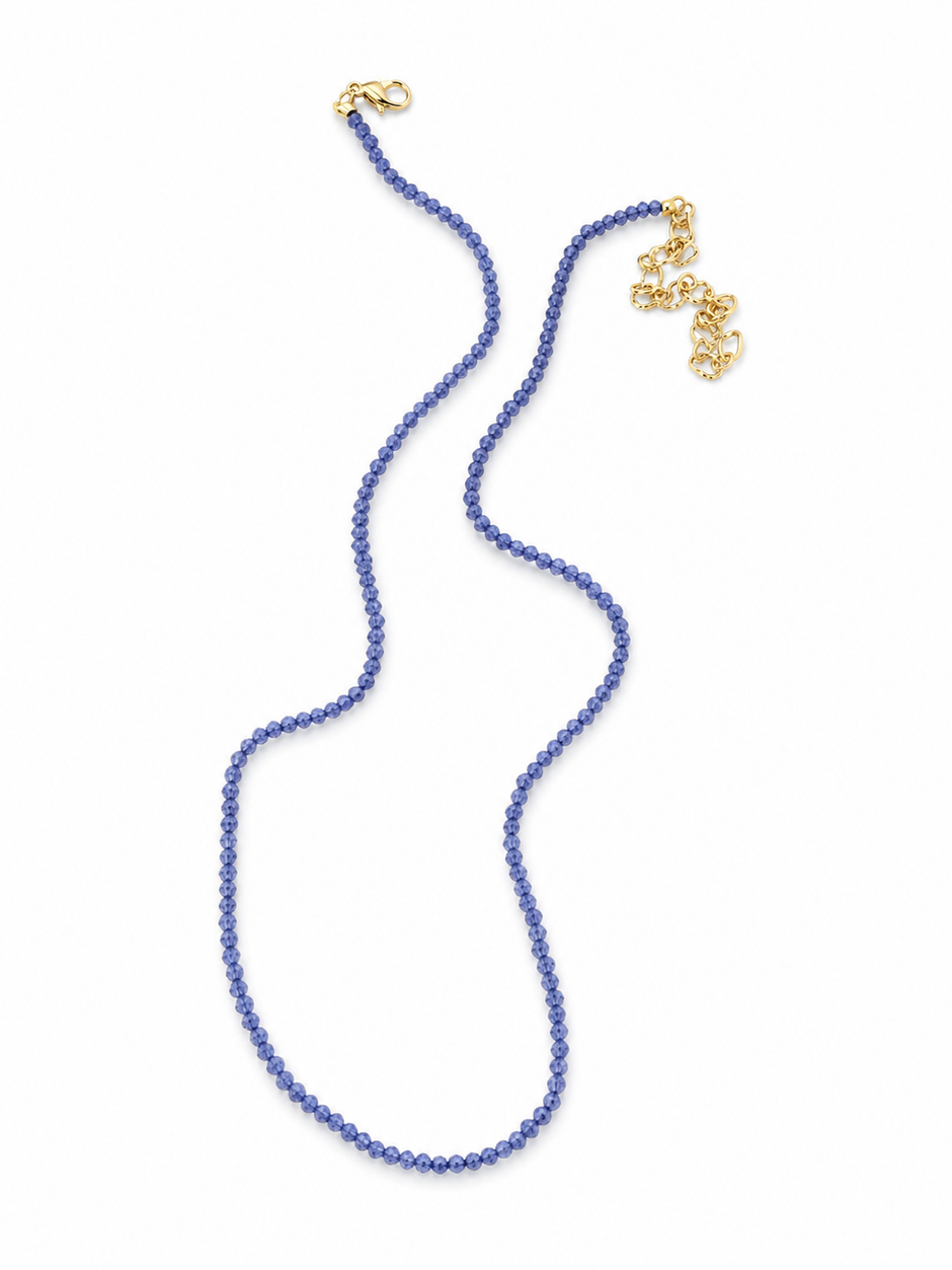 Sapphire Blue CZ Necklace 2mm | Blue Zirconia Necklace
