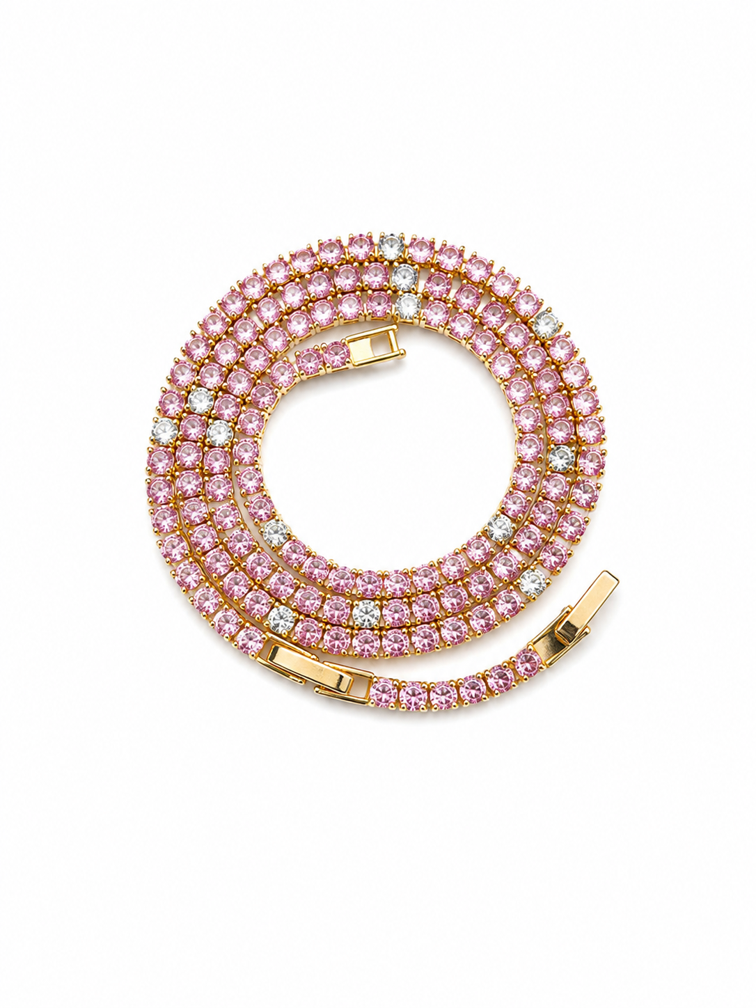 Light Pink Tennis Necklace