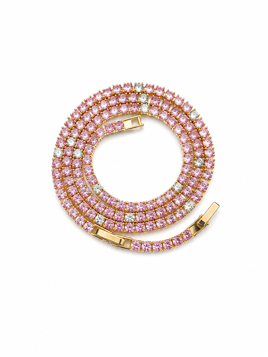 Light Pink Tennis Necklace
