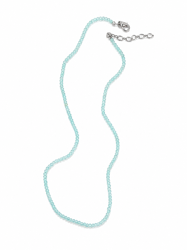 Aquamarine Blue CZ Beaded Necklace 2mm