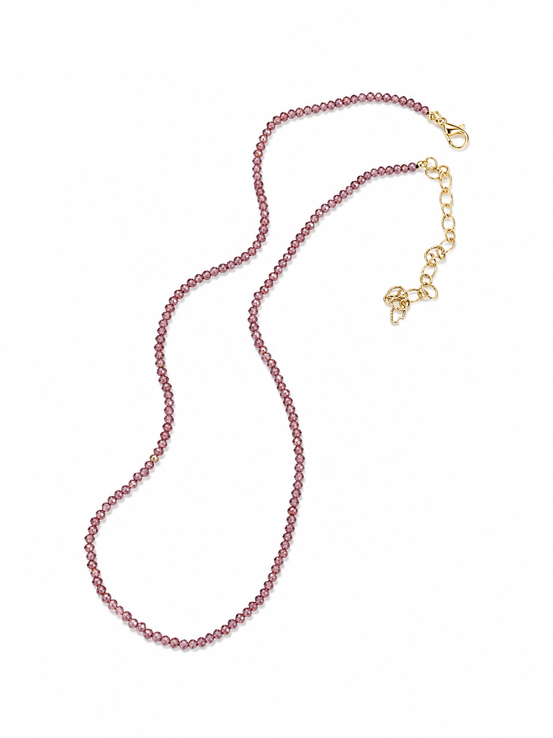 Cappuccino CZ Beaded Necklace 2mm