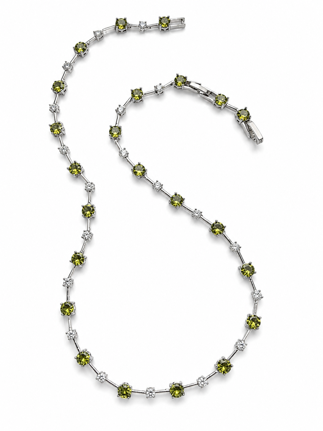 Peridot Green Tennis Necklace