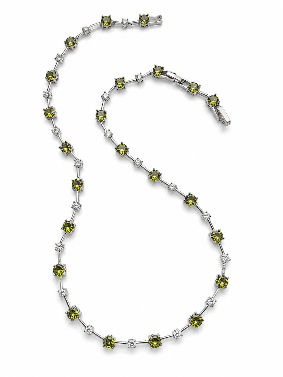 Peridot Green Tennis Necklace