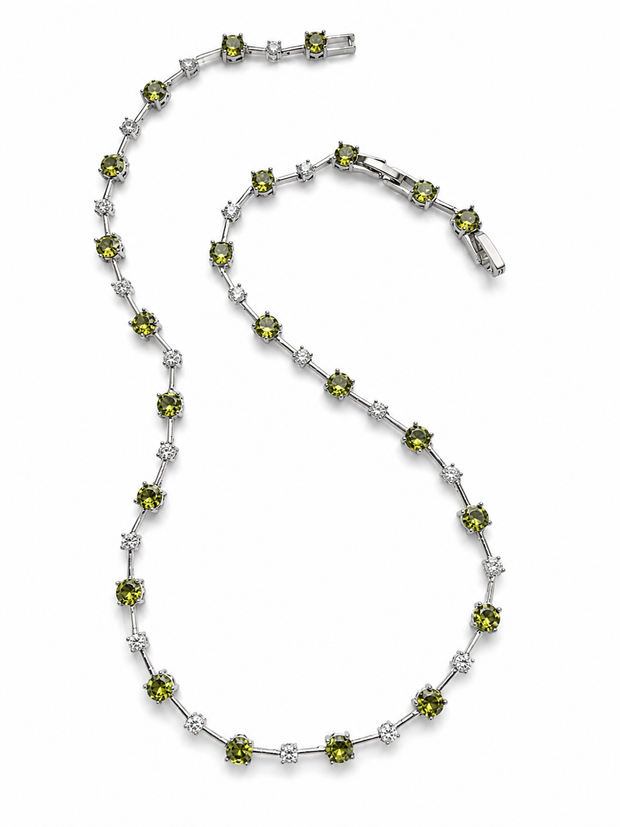 Peridot Green Tennis Necklace