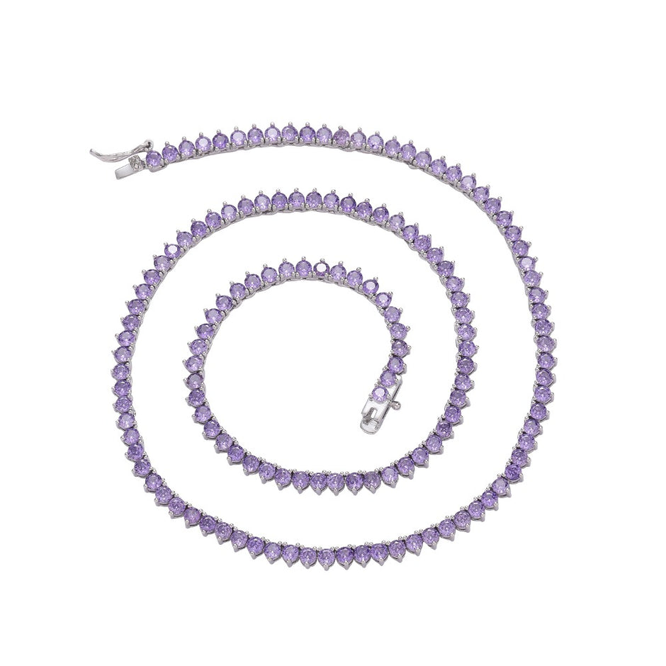 Tennis Necklace Purple